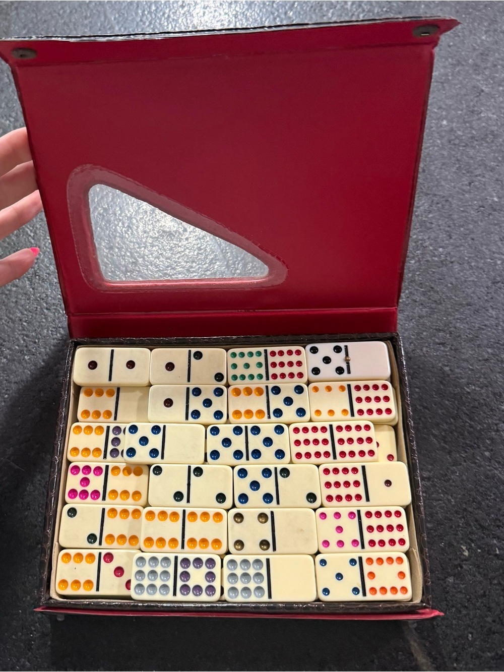 Double-Twelve Dominoes Set – Mexican Train Style – Decorative Carrying Case - Picture 1 of 7